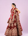 Mohey Women Royal Pink Velvet Bridal Lehenga