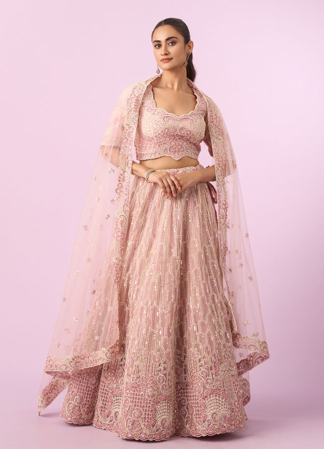 Mohey Women Enchanting Light Pink Lehenga