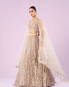 Mohey Women Radiance Semi Bridal Fawn Lehenga