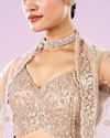 Mohey Women Radiance Semi Bridal Fawn Lehenga