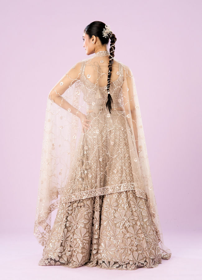 Mohey Women Radiance Semi Bridal Fawn Lehenga