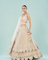 Mohey Women Cream Royal Elegance Semi Bridal Lehenga