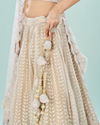 Mohey Women Cream Royal Elegance Semi Bridal Lehenga
