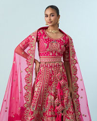 Mohey Women Ravishing Rani Pink Bridal Lehenga