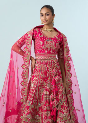Mohey Women Ravishing Rani Pink Bridal Lehenga