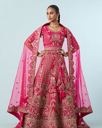 Mohey Women Ravishing Rani Pink Bridal Lehenga