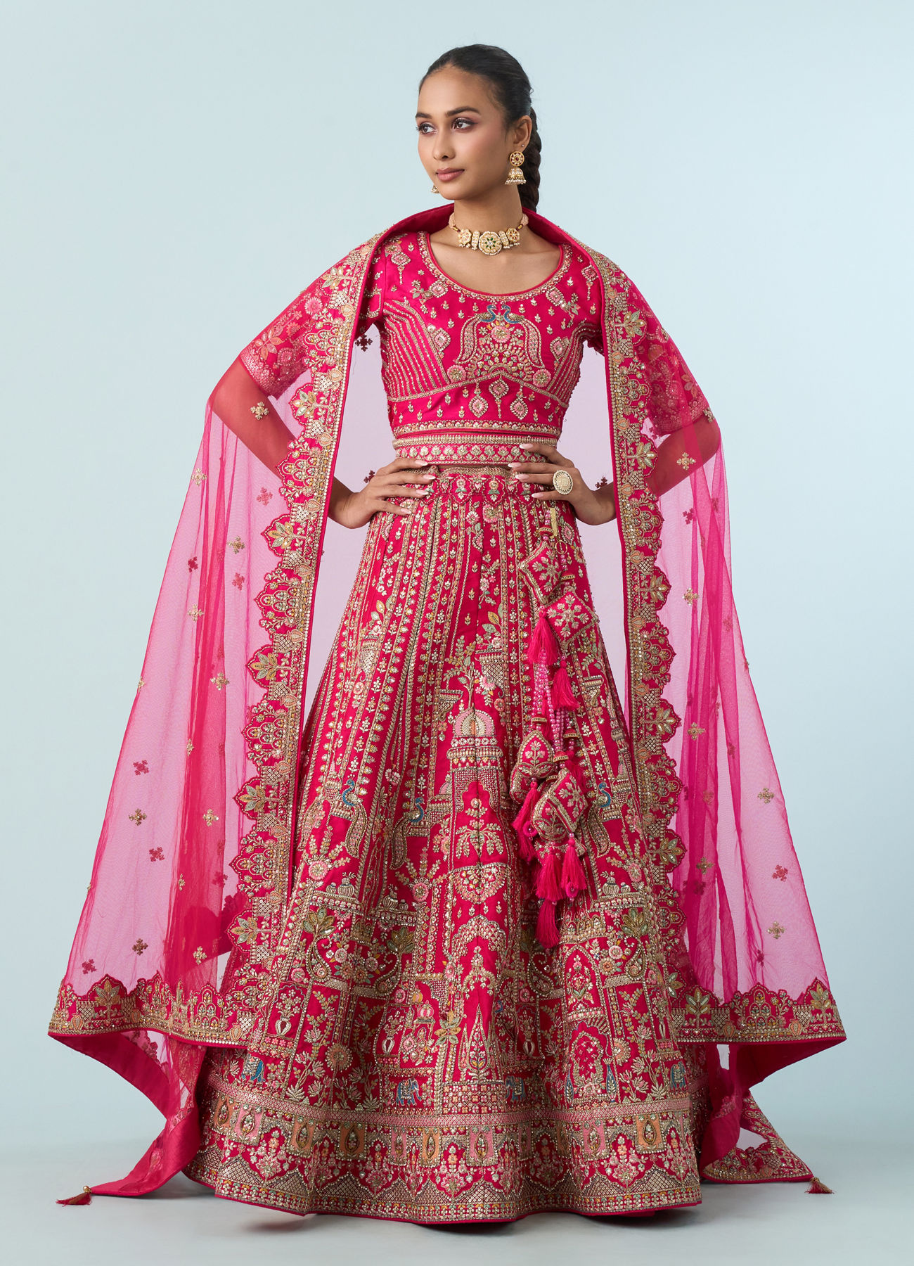 Mohey Women Ravishing Rani Pink Bridal Lehenga