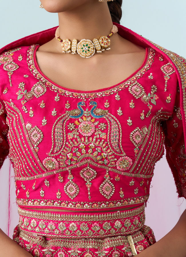 Mohey Women Ravishing Rani Pink Bridal Lehenga