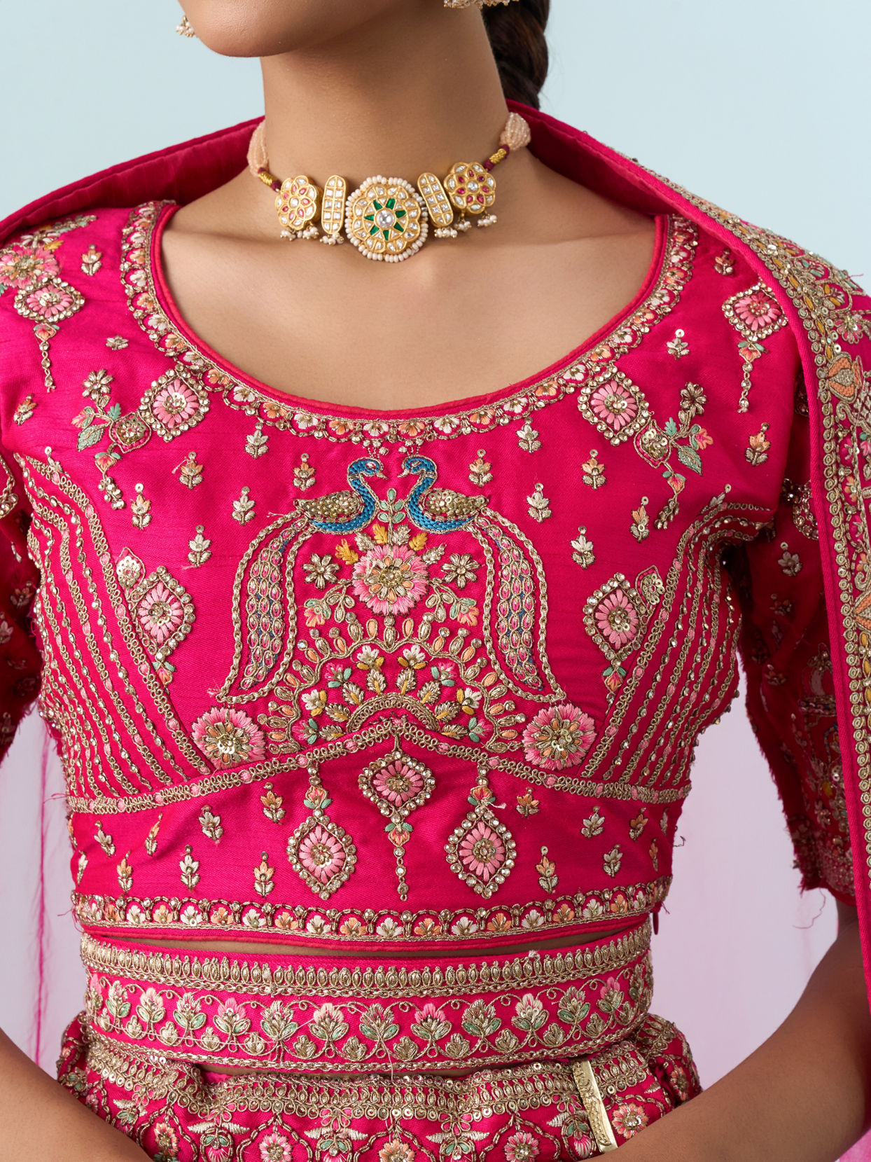 Mohey Women Ravishing Rani Pink Bridal Lehenga