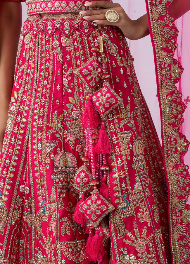 Mohey Women Ravishing Rani Pink Bridal Lehenga