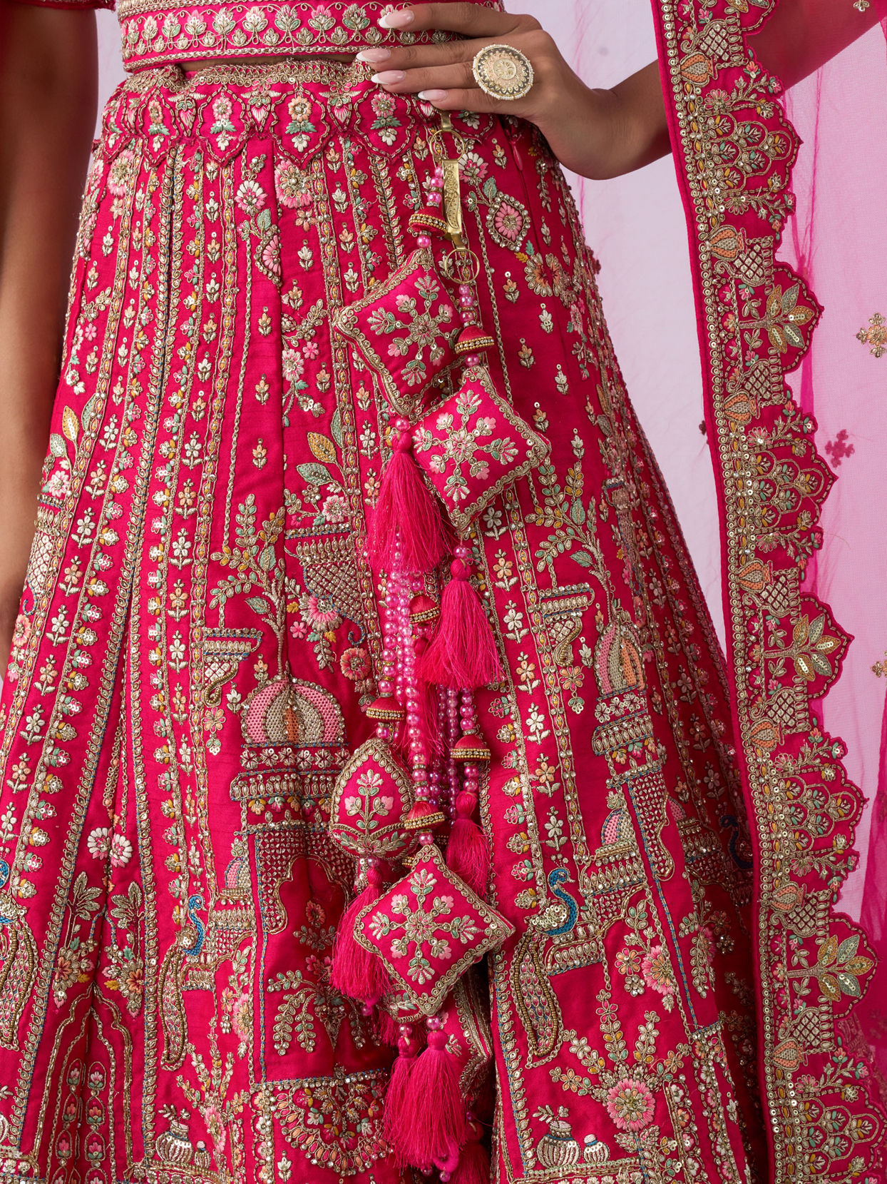 Mohey Women Ravishing Rani Pink Bridal Lehenga