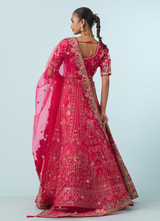 Mohey Women Ravishing Rani Pink Bridal Lehenga