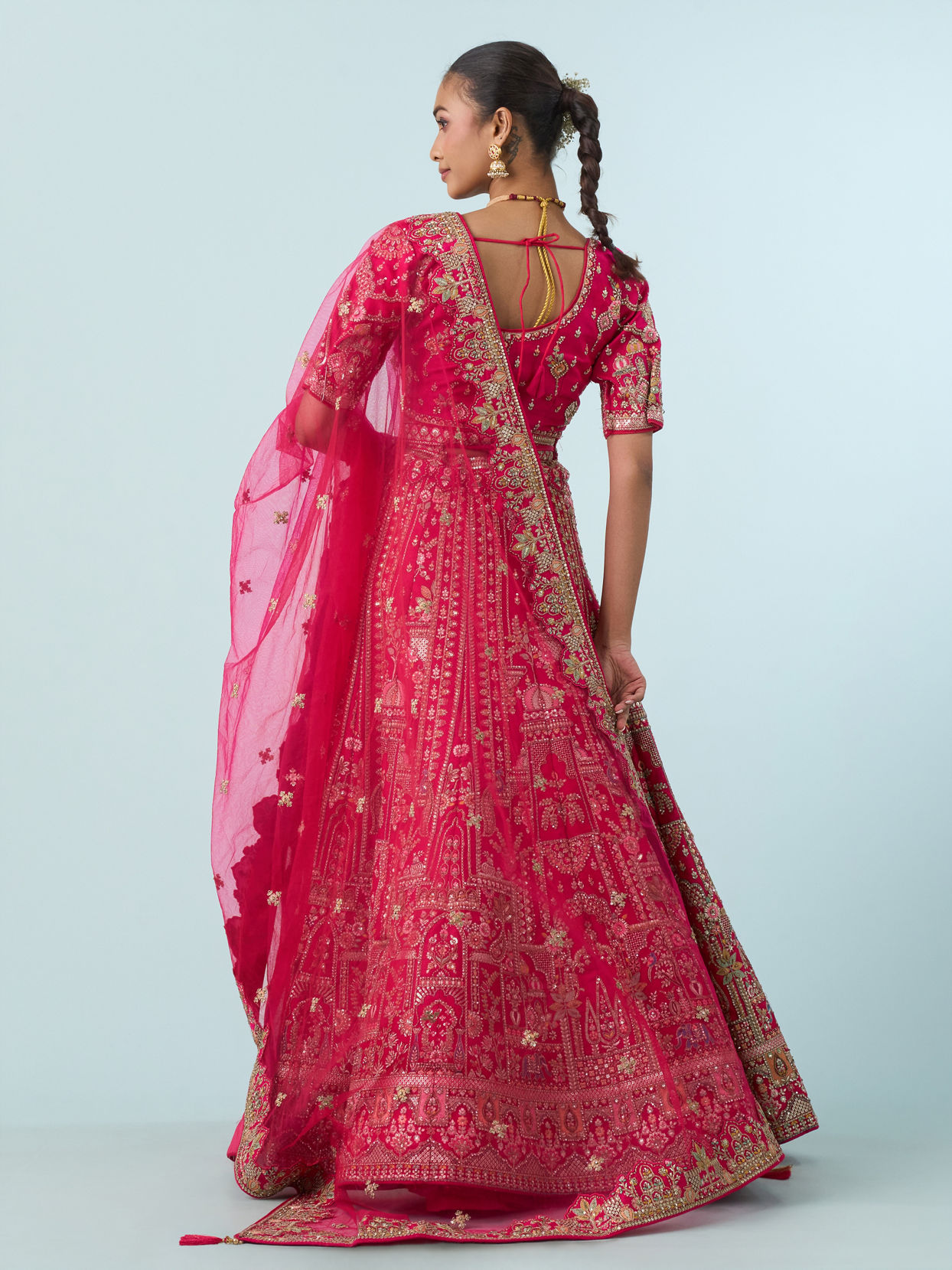 Mohey Women Ravishing Rani Pink Bridal Lehenga