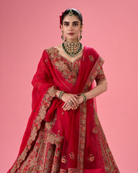 Mohey Women Cherry Blossom Festive Bridal Lehenga