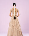 Mohey Women Exquisite Fawn Net Semi Bridal Lehenga