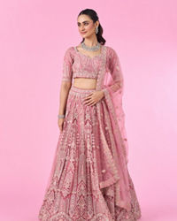 Mohey Women Candy Pink Bridal Lehenga