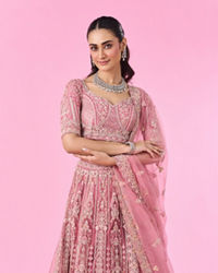 Mohey Women Candy Pink Bridal Lehenga