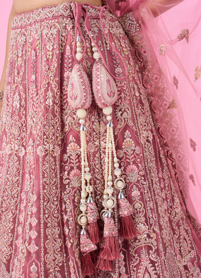 Mohey Women Candy Pink Bridal Lehenga