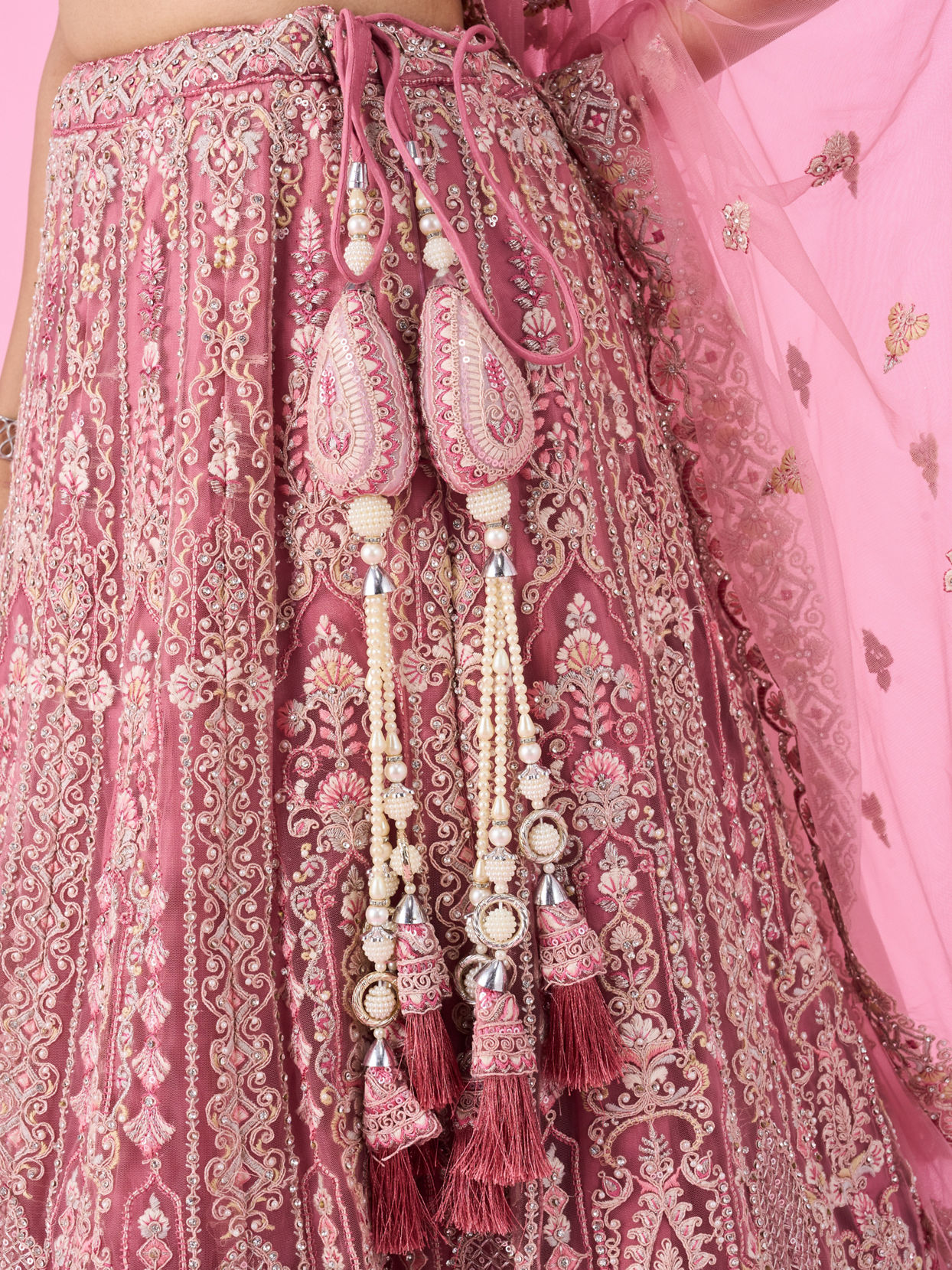 Mohey Women Candy Pink Bridal Lehenga