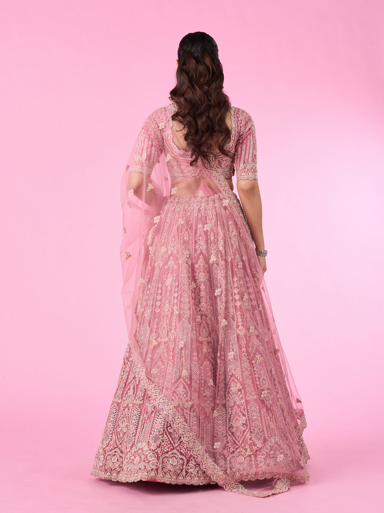 Mohey Women Candy Pink Bridal Lehenga