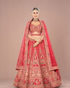 Fiery Red Festive Bridal Lehenga