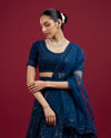 Mohey Women Blue Georgette Celebration Lehenga