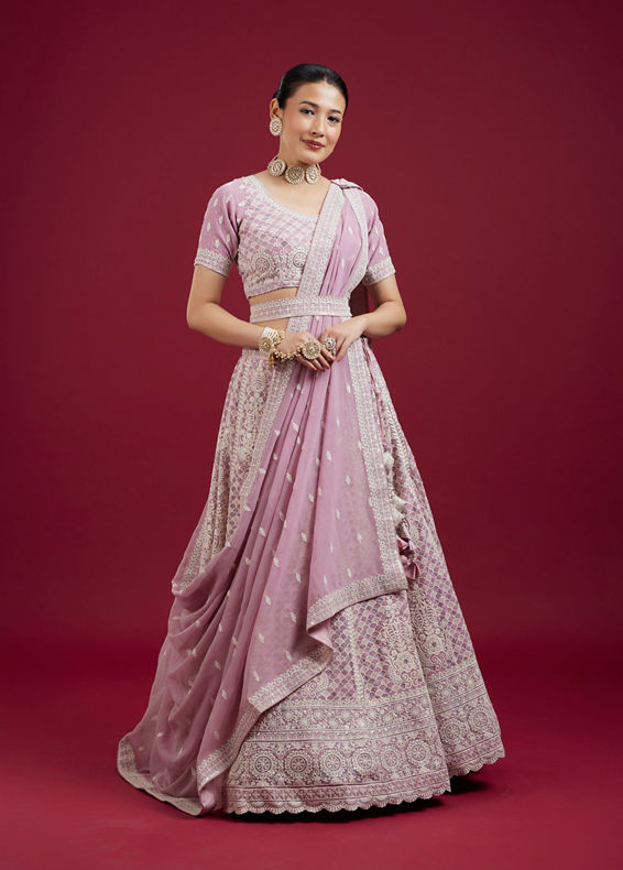 Mohey Women Impressive Violet Lehenga