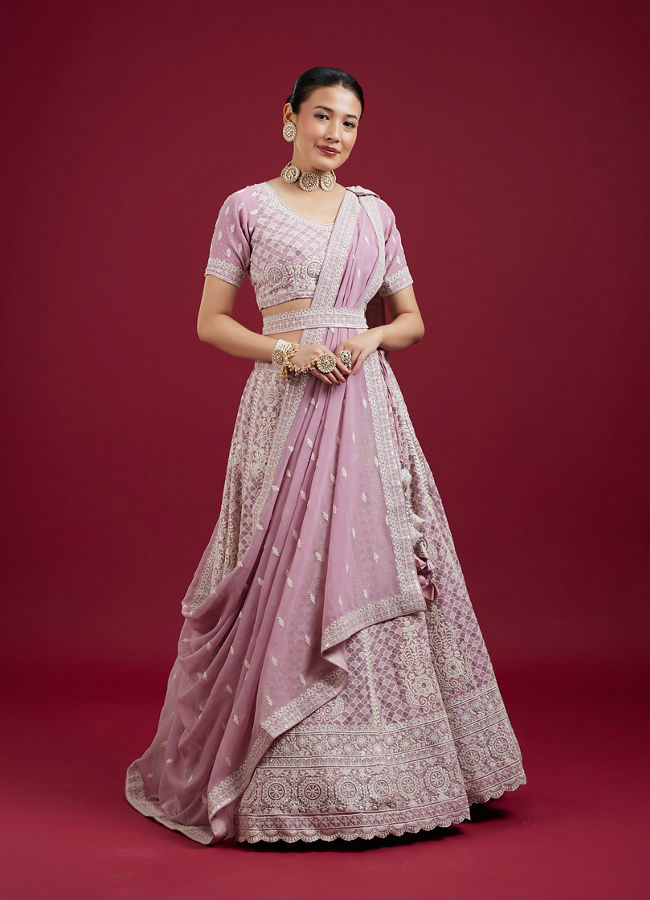 Mohey Women Impressive Violet Lehenga