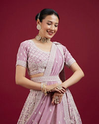 Mohey Women Impressive Violet Lehenga