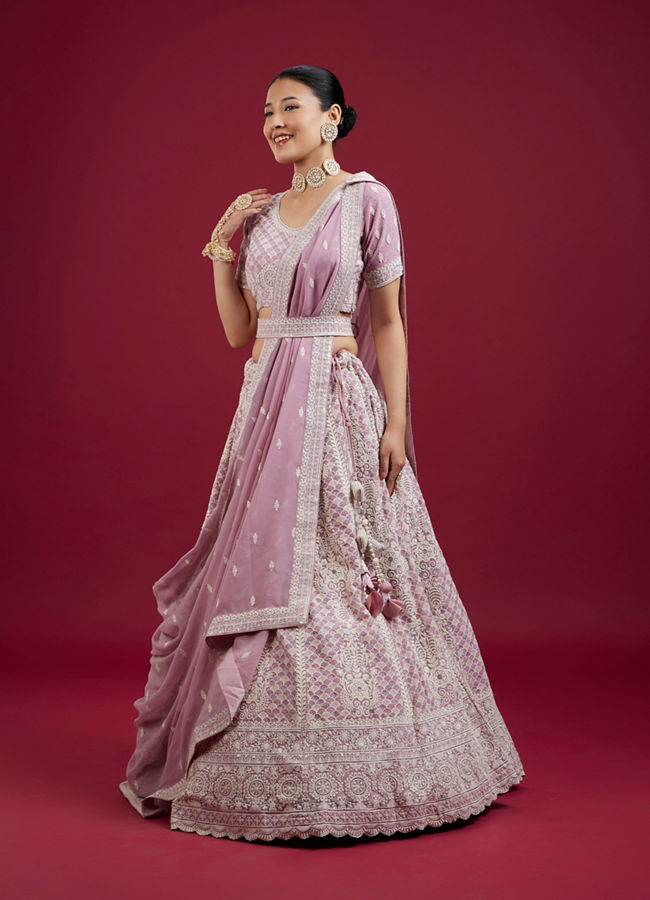 Mohey Women Impressive Violet Lehenga