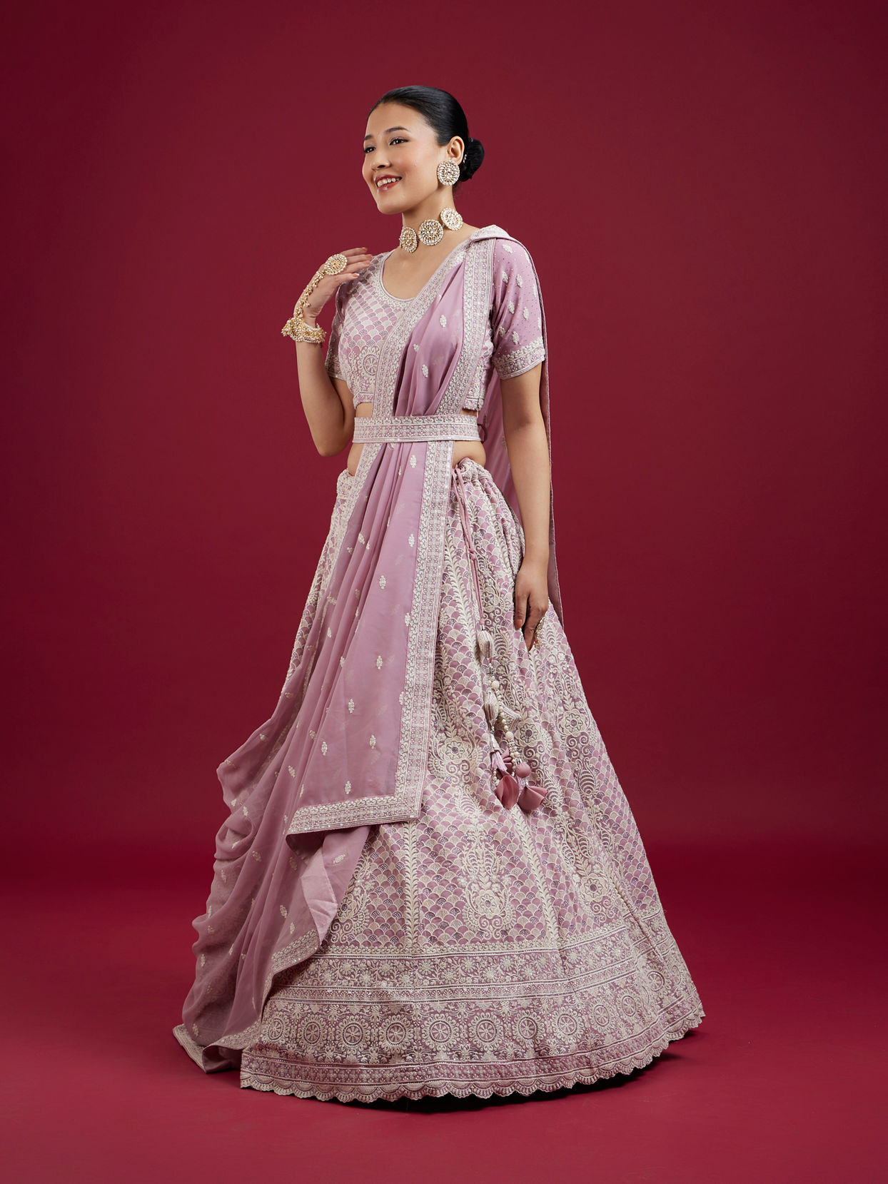 Mohey Women Impressive Violet Lehenga