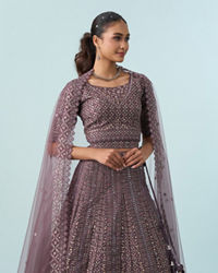 Mohey Women Regal Purple Elegance Lehenga