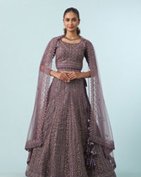Mohey Women Regal Purple Elegance Lehenga