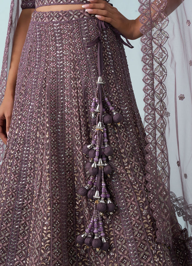 Mohey Women Regal Purple Elegance Lehenga