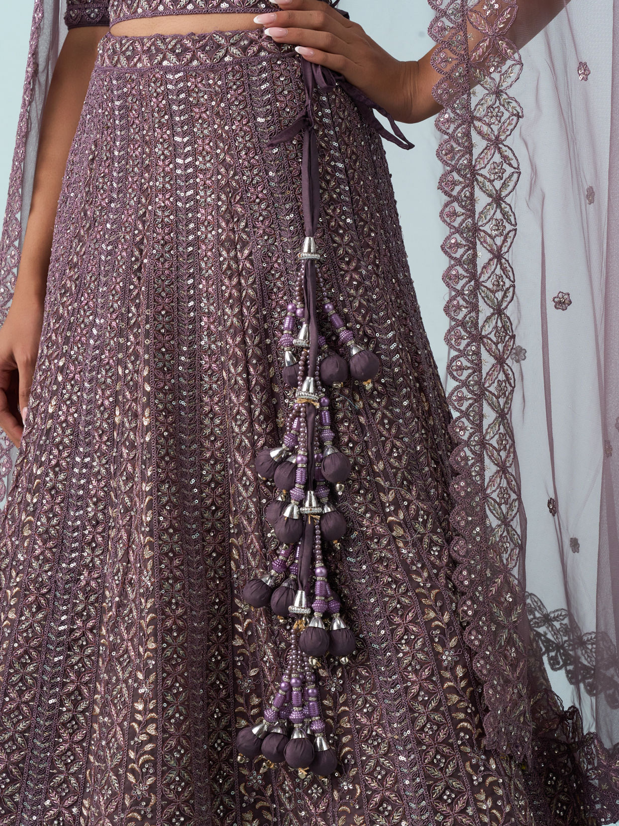 Mohey Women Regal Purple Elegance Lehenga