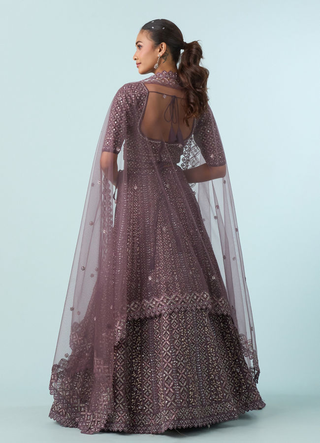 Mohey Women Regal Purple Elegance Lehenga