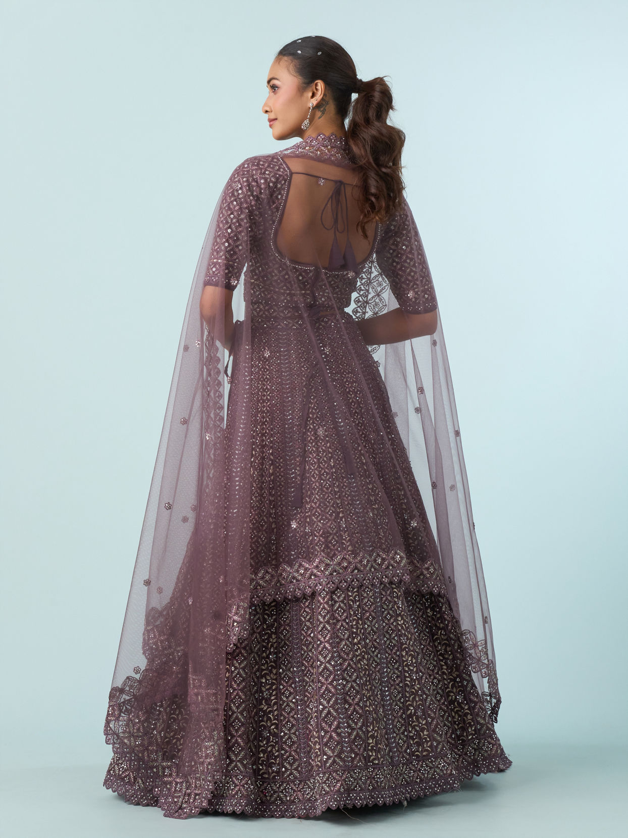Mohey Women Regal Purple Elegance Lehenga