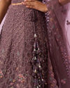 Mohey Women Designer Purple Net Lehenga