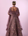 Mohey Women Designer Purple Net Lehenga