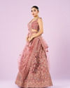 Mohey Women Dusty Pink Radiance Semi Bridal Lehenga