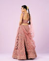 Mohey Women Dusty Pink Radiance Semi Bridal Lehenga