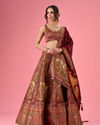 Maroon Art Silk Banarasi Lehenga