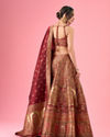 Mohey Women Maroon Art Silk Banarasi Lehenga