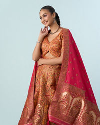 Mohey Women Yellow Art Silk Lehenga Set