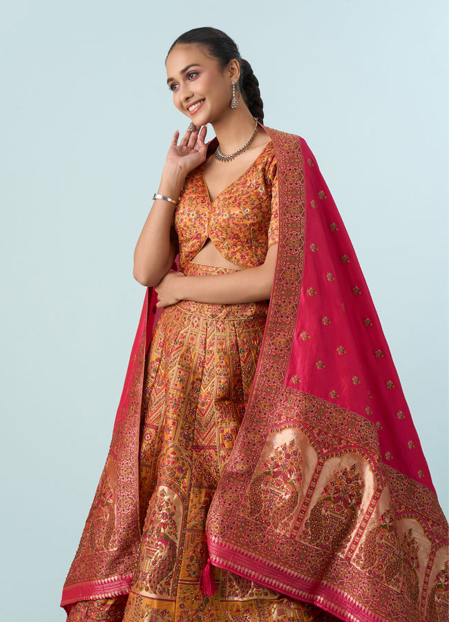 Mohey Women Yellow Lehenga Set