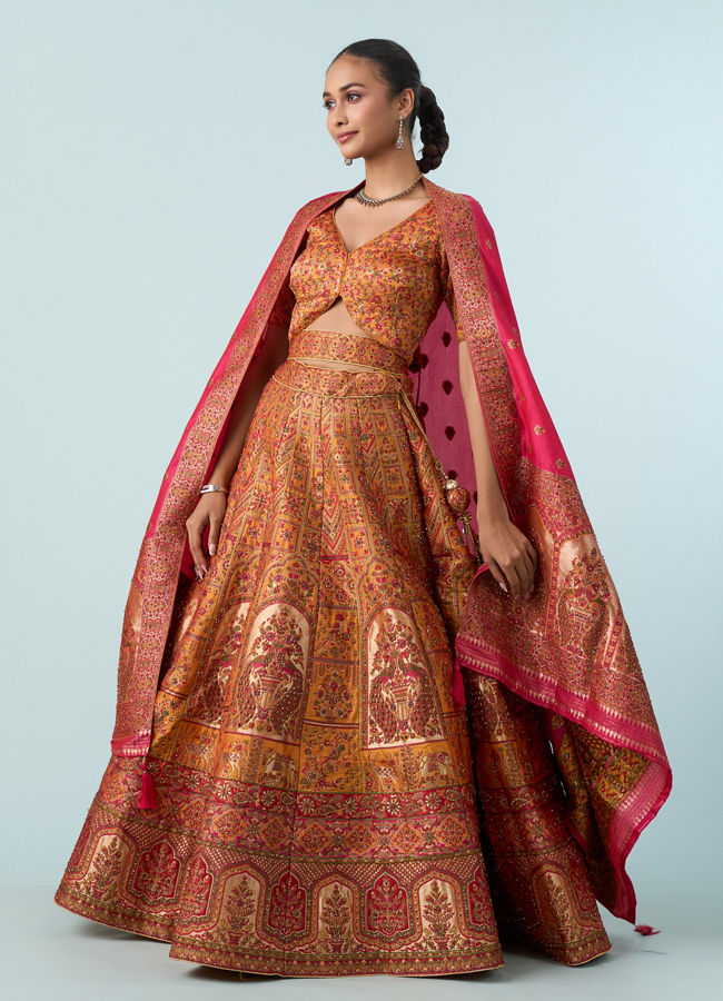Mohey Women Yellow Lehenga Set