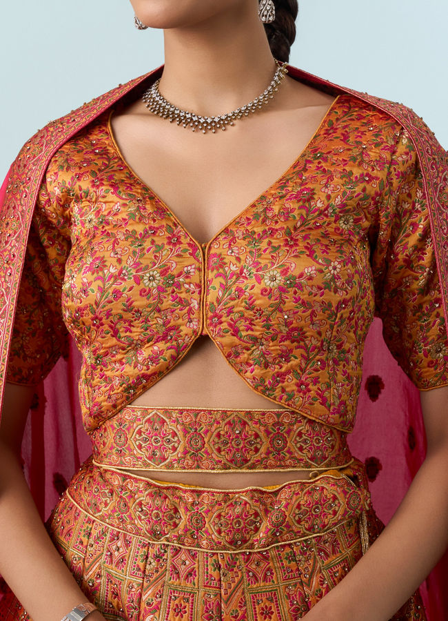 Mohey Women Yellow Art Silk Lehenga Set
