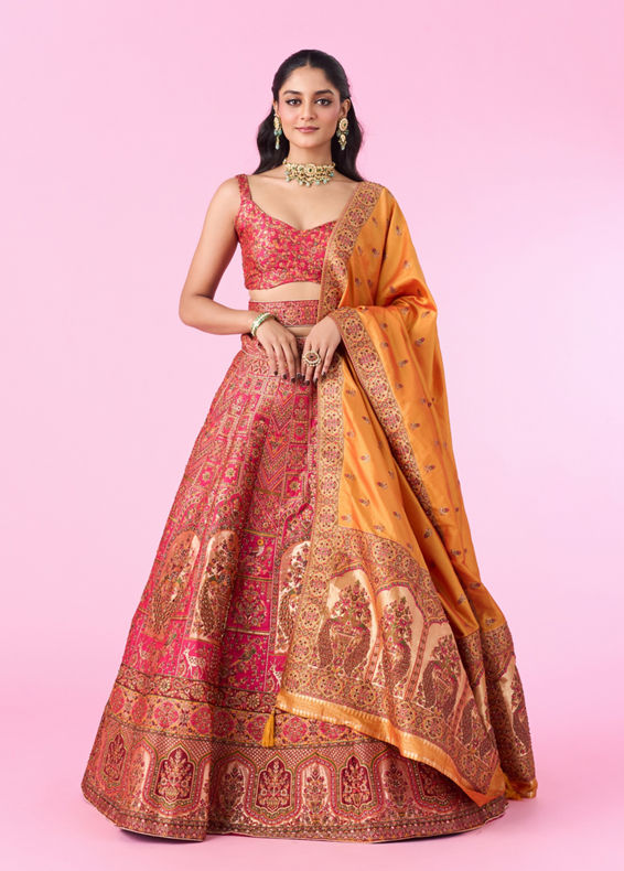 Mohey Women Radiant Rani Pink Lehenga