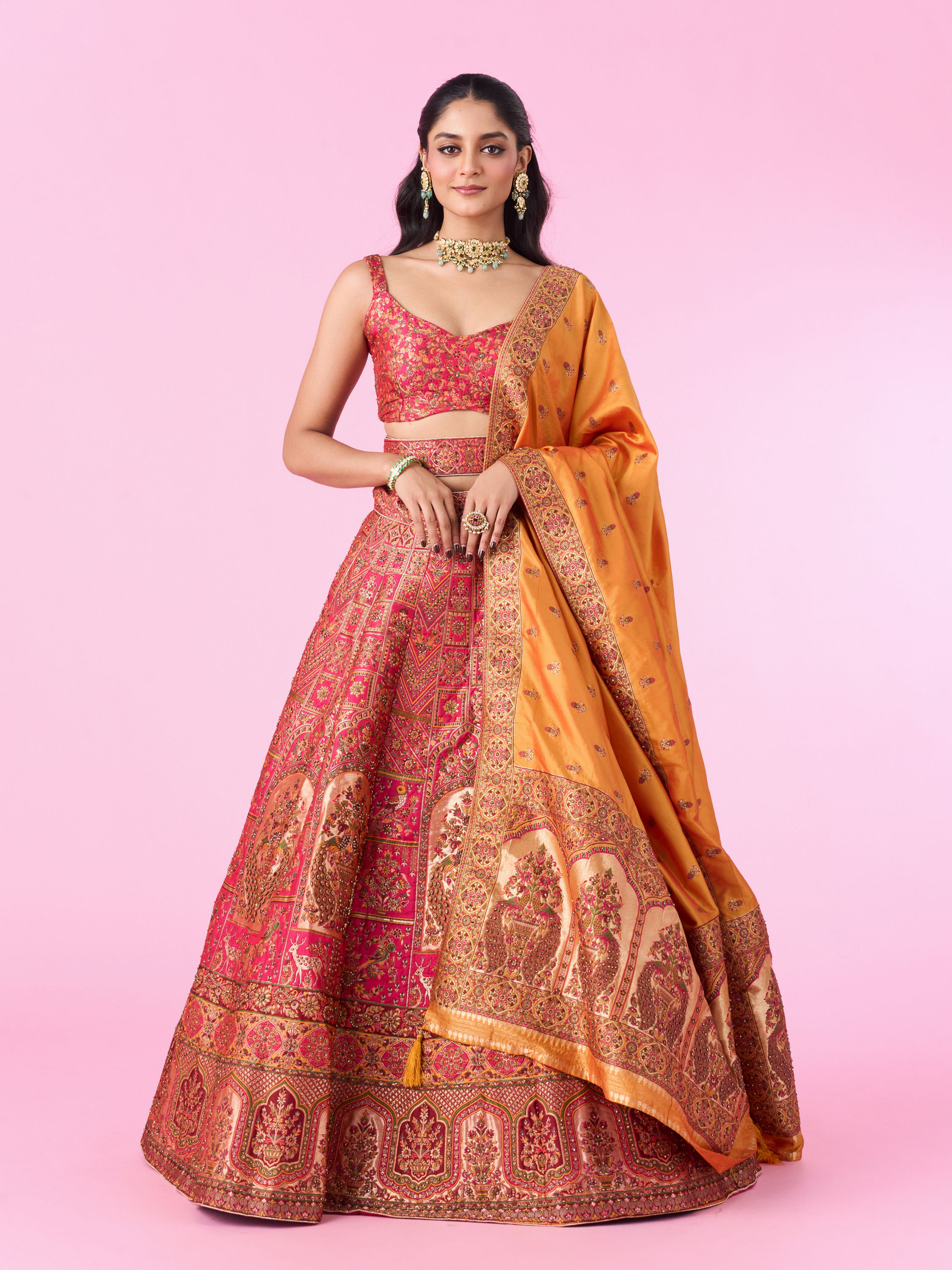Mohey Women Radiant Rani Pink Lehenga