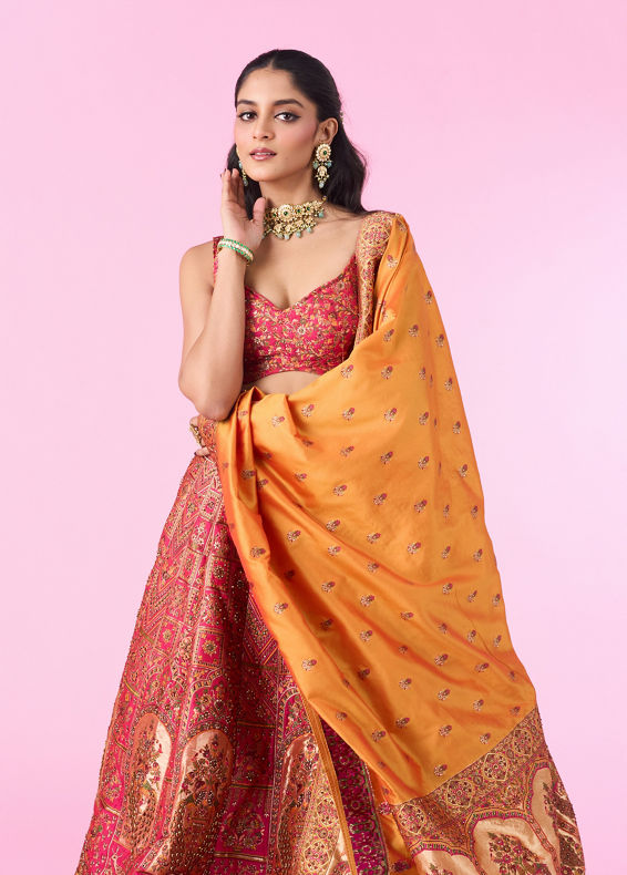 Mohey Women Radiant Rani Pink Lehenga